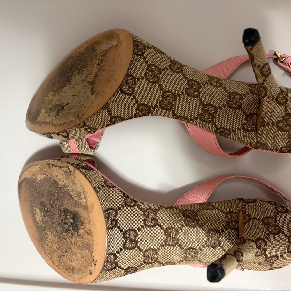 Gucci Women’s Pink Slingback Heeled Sandals - Picture 3 of 8